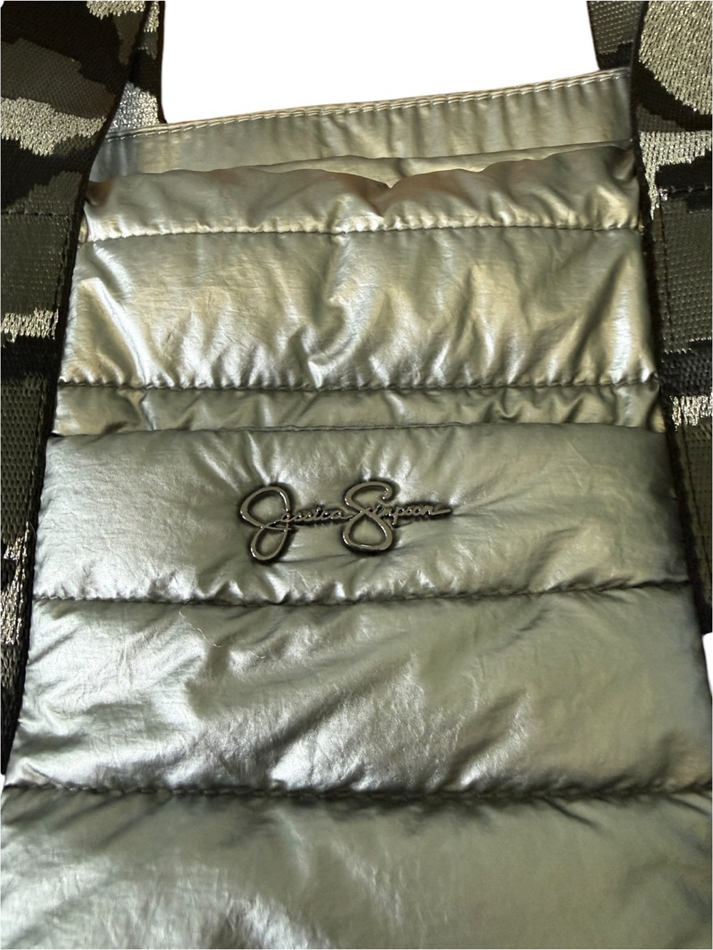 Large Jessica Simpson Puffer Bag / Diaper Bag - Picture 3 of 11